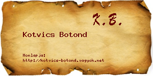 Kotvics Botond névjegykártya
